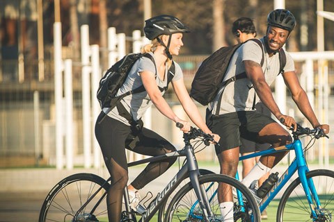 Male and female hybrid bikers