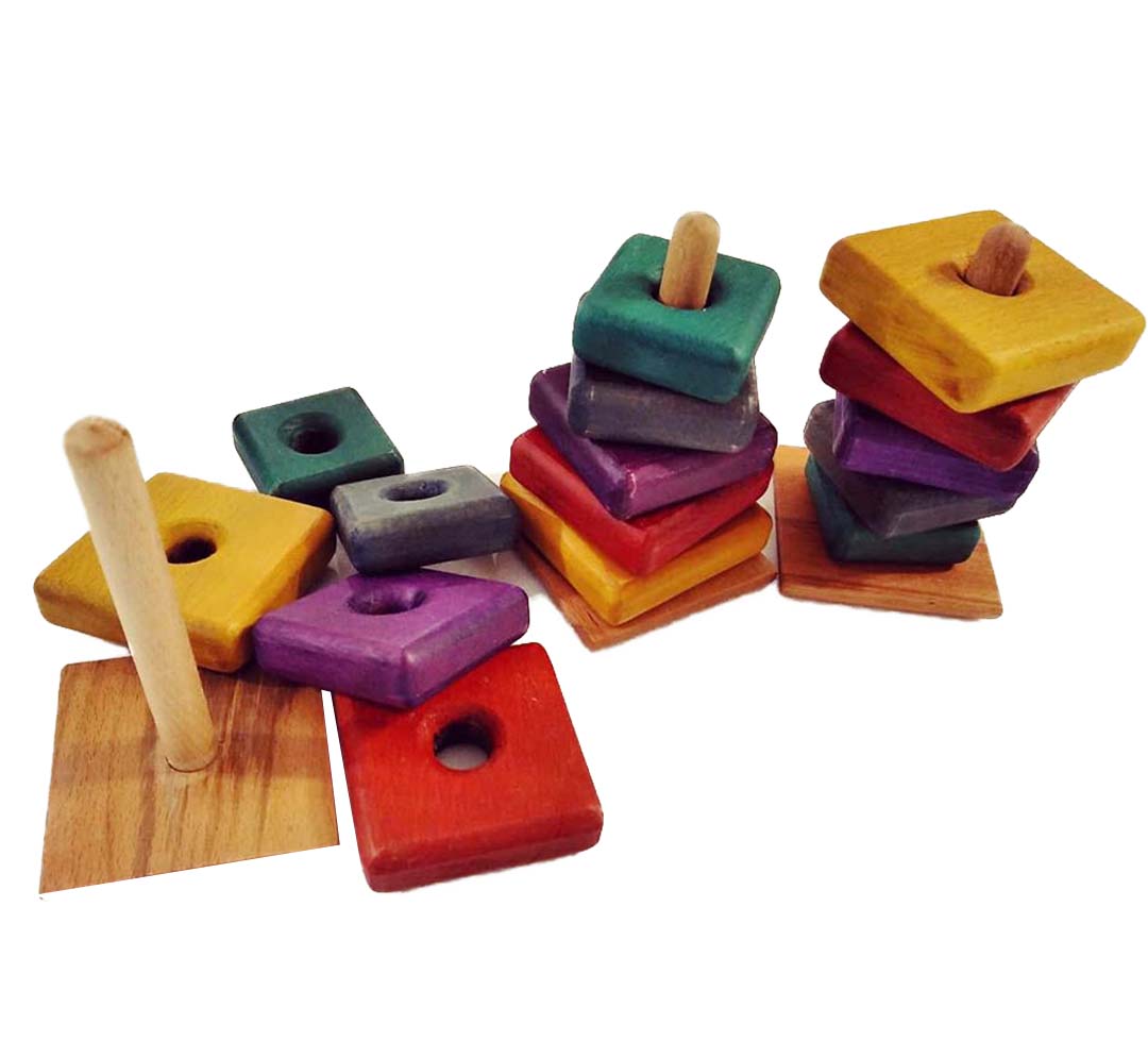 اسباب بازی چوبی برج هوش مربعی