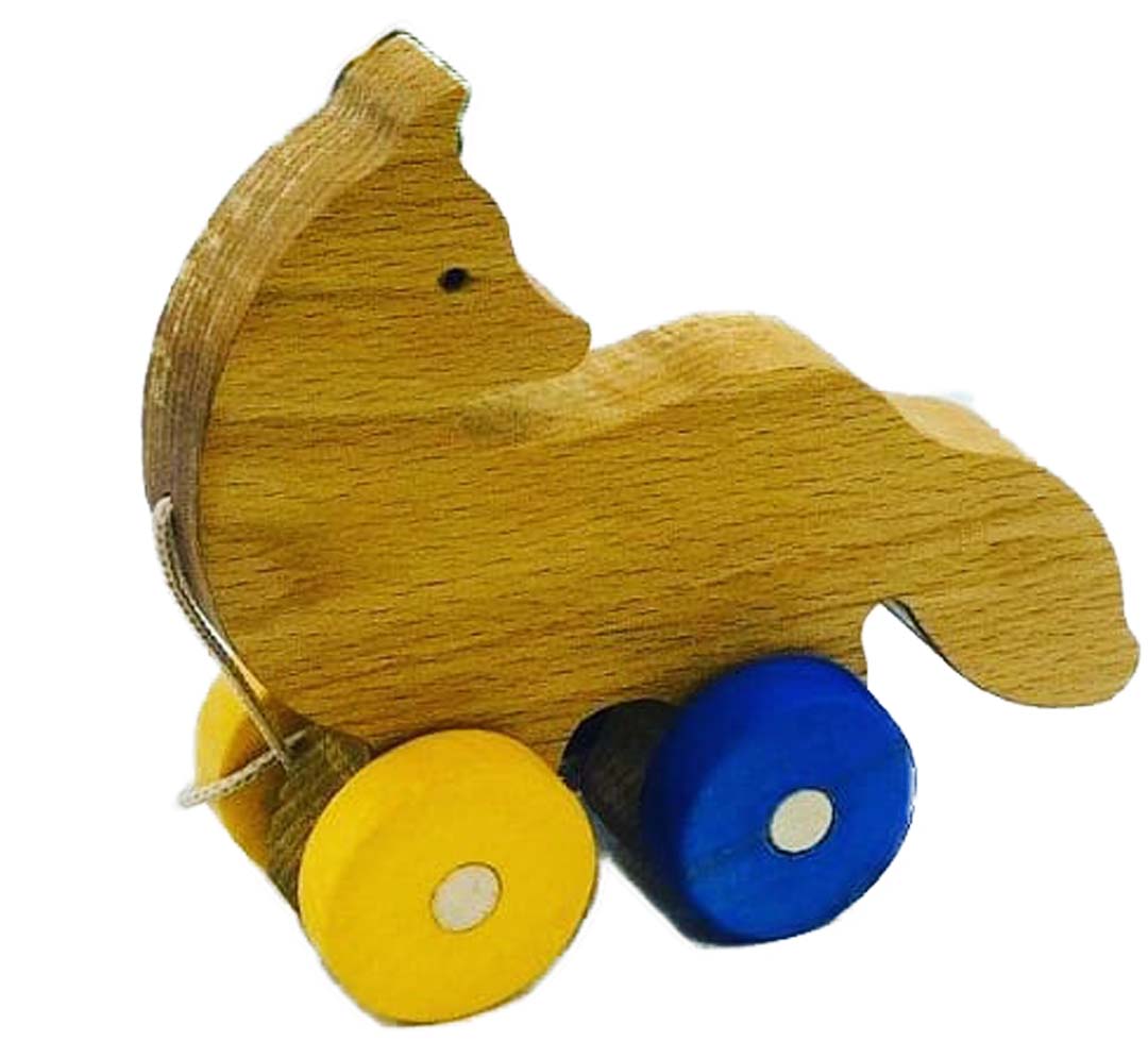 اسباب بازی چرخ دار چوبی 