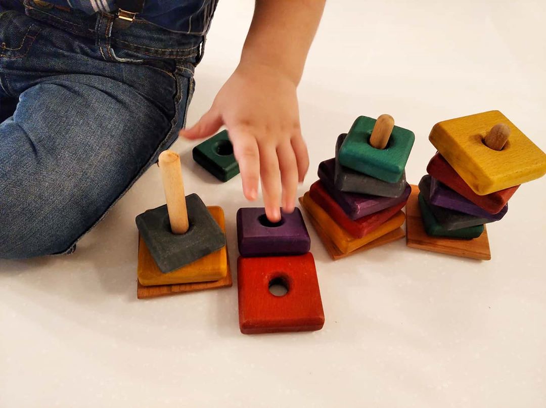 اسباب بازی چوبی برج هوش مربعی